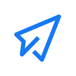 A simple blue paper airplane icon on a light gray background, often used to represent sending a message or email.