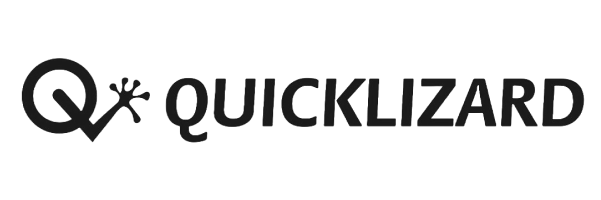 The Quicklizard logo features a stylized Q with a small lizard foot emerging from it, followed by the word QUICKLIZARD in bold, black, uppercase letters.